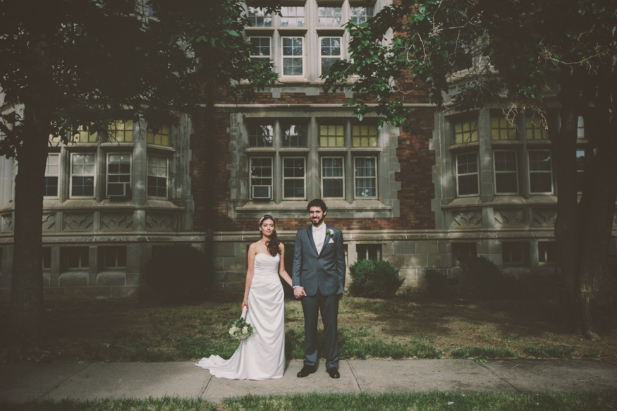 Bride and Groom outside the Holy Cross Abbey in Canon City