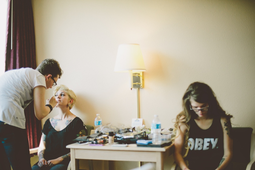 Bride Getting Makeup Done