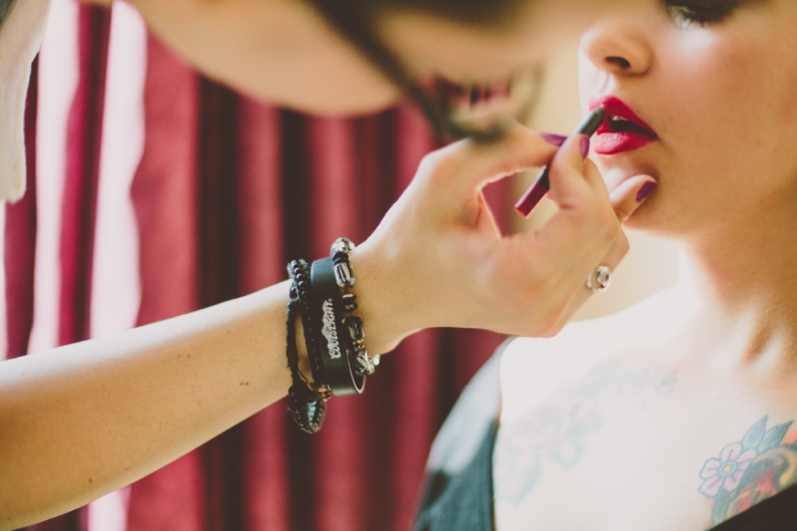 Bride Getting Makeup Done