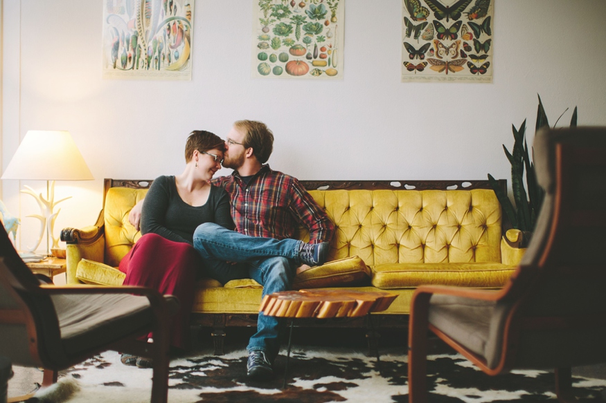 Vintage Coffee Shop Engagement Photos