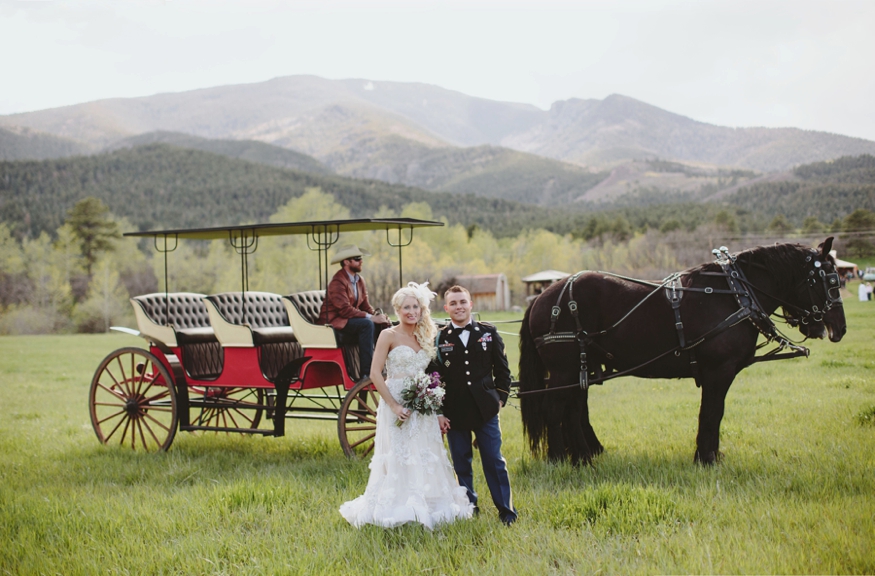 Horses and Wedding Couple