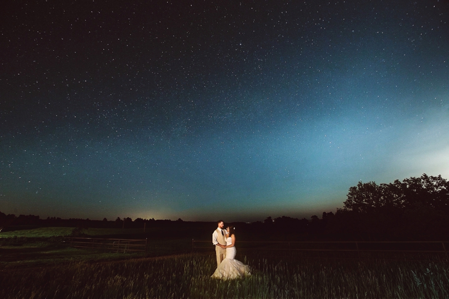 Bride and Groom under the stars