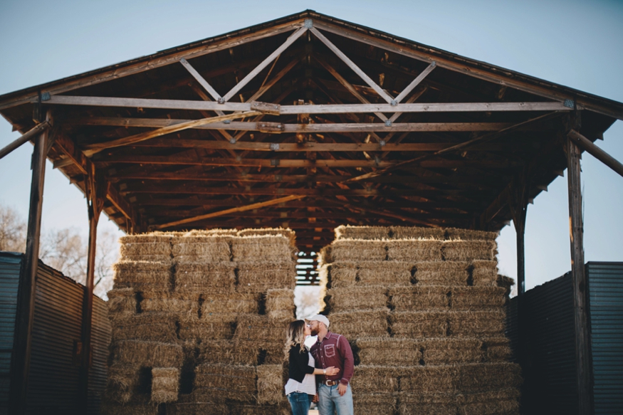 Engagement shoot on haybail