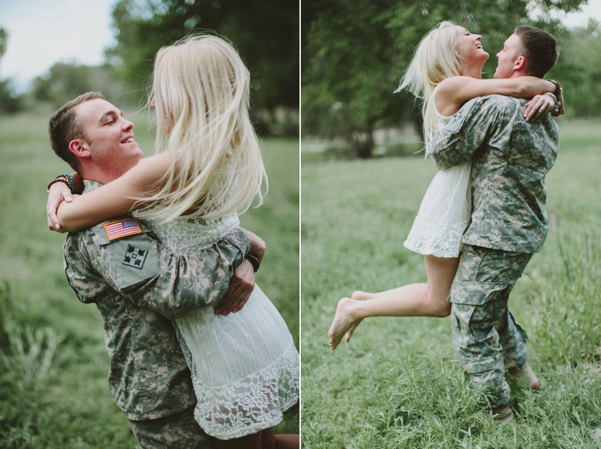army engagement photos twirling in air