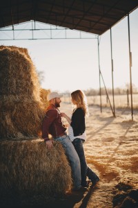 outdoor farm engagement photos