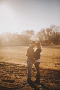 Couple embracing in the sun